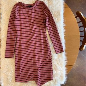 Iris Bodycon Pink and Black striped dress